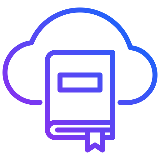 biblioteca en la nube icono gratis