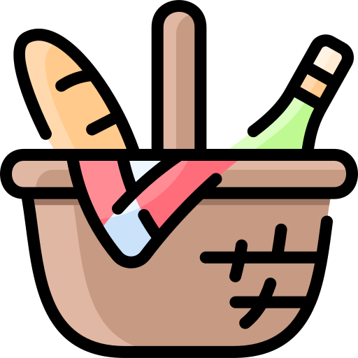 cesta de picnic icono gratis