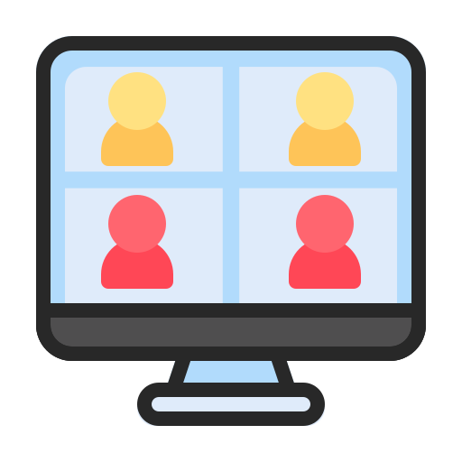 reunión en línea icono gratis
