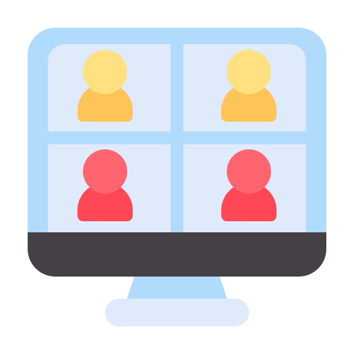 reunión en línea icono gratis