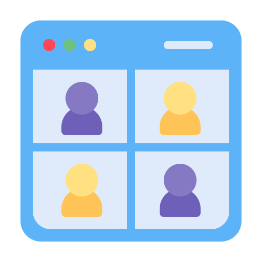 reunión en línea icono gratis