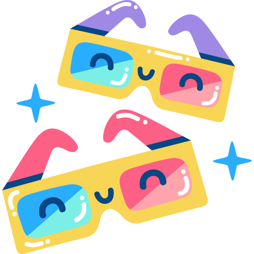 3d glasses Stickers - Free cinema Stickers