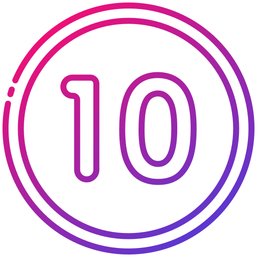 número 10 grátis ícone