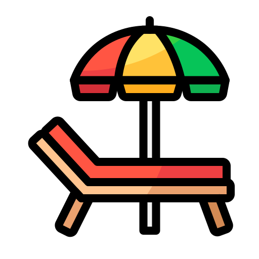 Beach chair Generic Outline Color icon