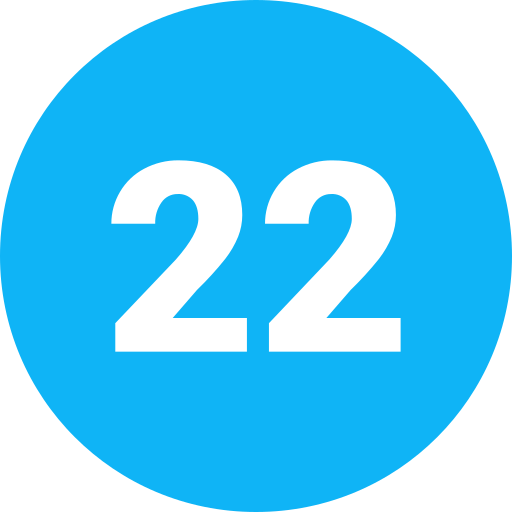Twenty two free icon
