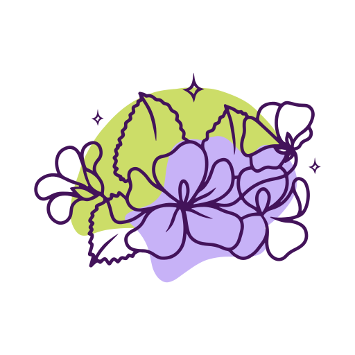 Sticker Fleurs violette - Sticker A moi Etiquette & Autocollant