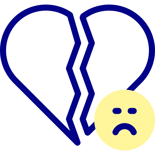 Broken heart Detailed Mixed Lineal color icon