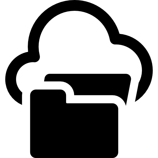 carpeta abierta en la nube icono gratis