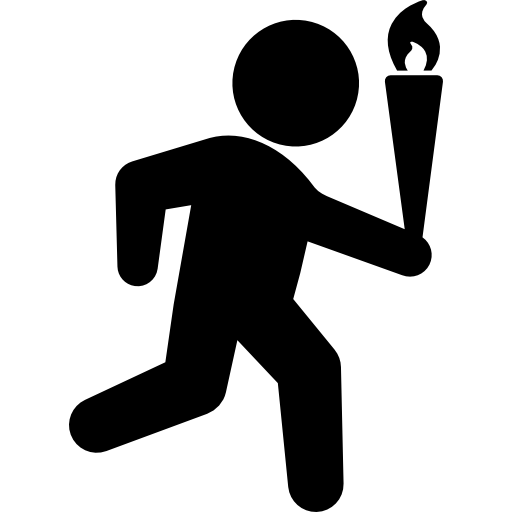 hombre con antorcha olímpica icono gratis