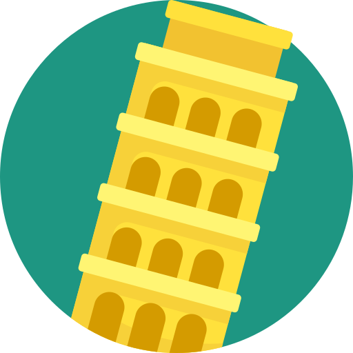 Pisa tower Detailed Flat Circular Flat icon