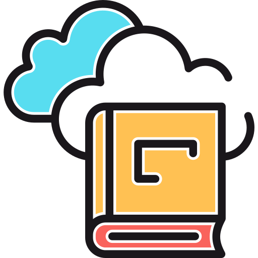 biblioteca en la nube icono gratis