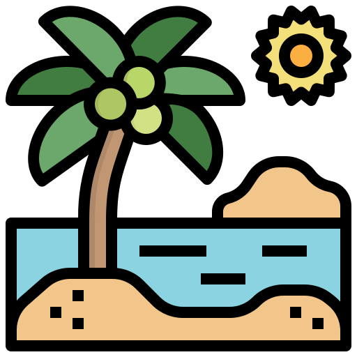 Beach Generic Outline Color icon