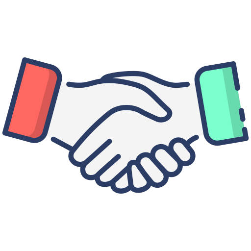 Handshake Icon - Download in Colored Outline Style