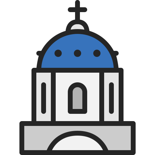 iglesia con cúpula azul icono gratis