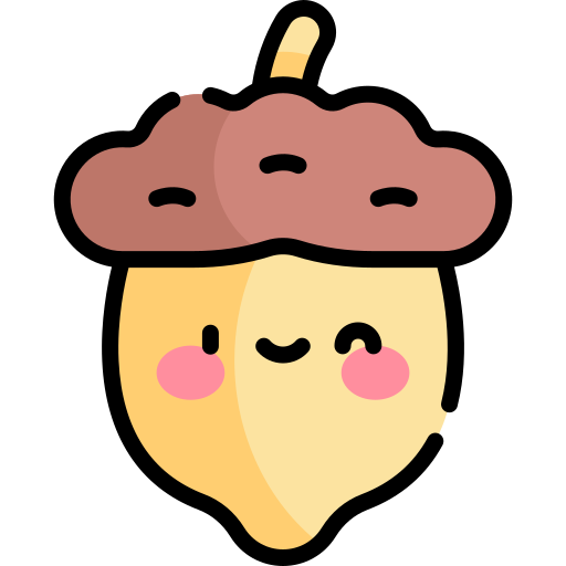 Acorn Kawaii Lineal color icon