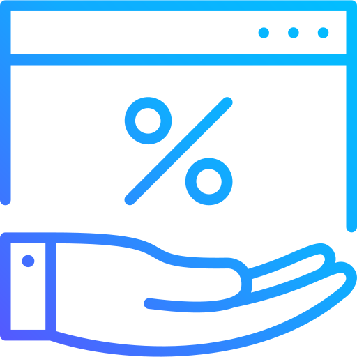 descuento en línea icono gratis