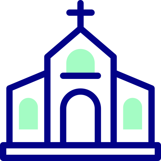 Church Detailed Mixed Lineal color icon