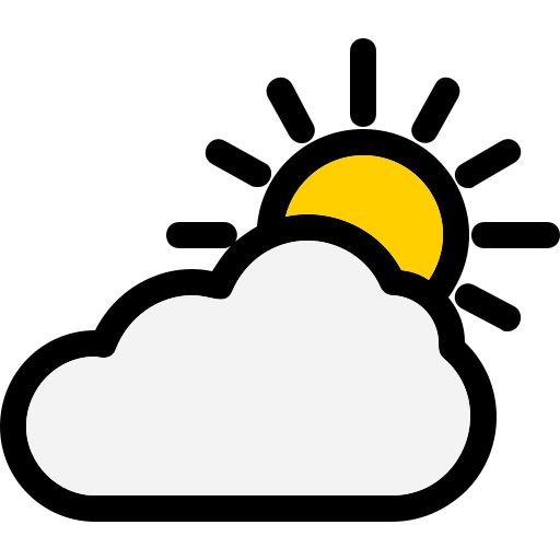 Clouds and sun - free icon