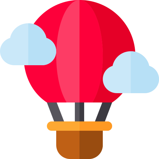 Hot air balloon Basic Rounded Flat icon