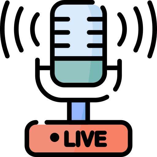 transmisión en vivo icono gratis