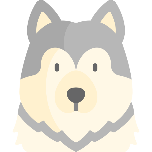 Alaskan malamute Kawaii Flat icon