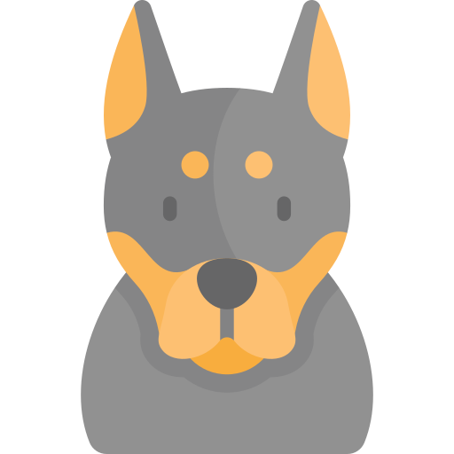 Doberman icon Kawaii Flat