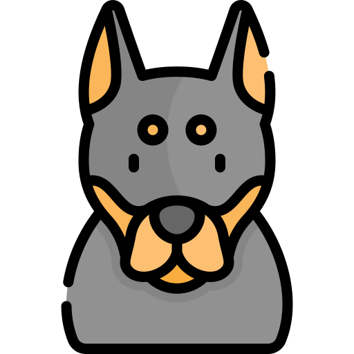 Doberman Kawaii Lineal color icon