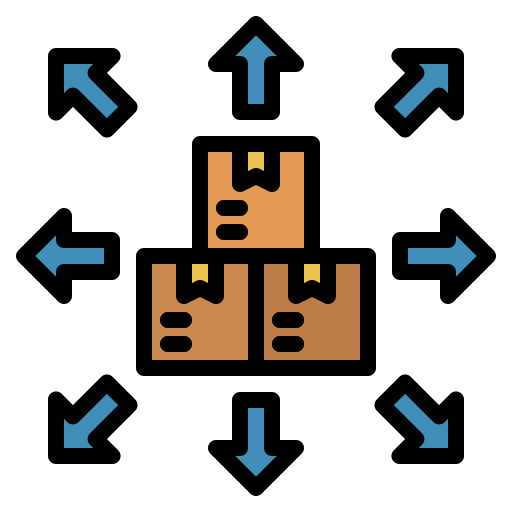 distribución icono gratis