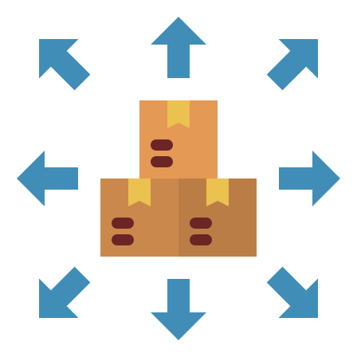 distribución icono gratis