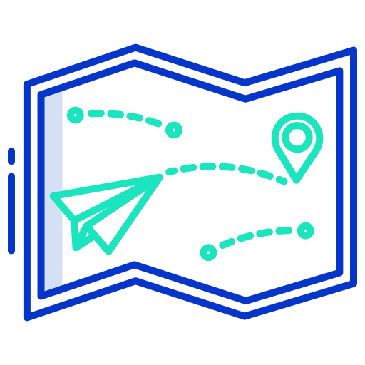mapa de viaje icono gratis