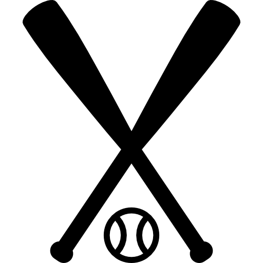 bates de béisbol y pelota icono gratis