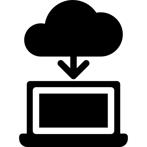 descargar desde la nube a la computadora portátil icono gratis