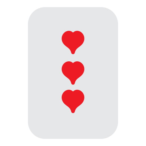 tres de corazones icono gratis