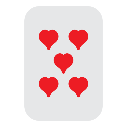 cinco de corazones icono gratis