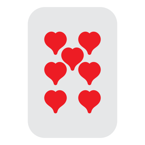 siete de corazones icono gratis