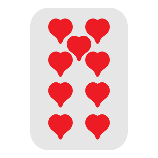 nueve de corazones icono gratis