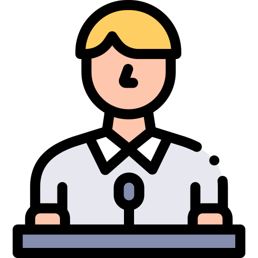 conferencia de prensa icono gratis