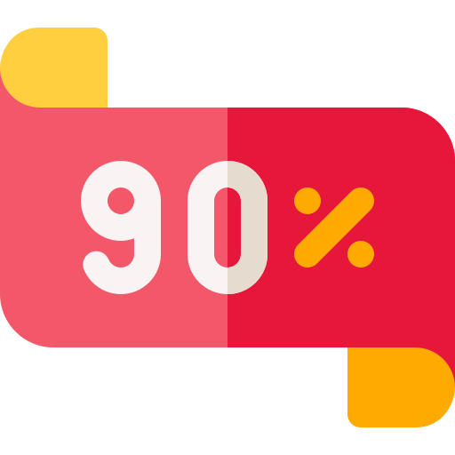 90 pour cent Icône gratuit