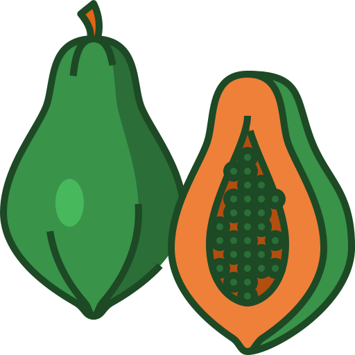 papaya fruit clipart outline
