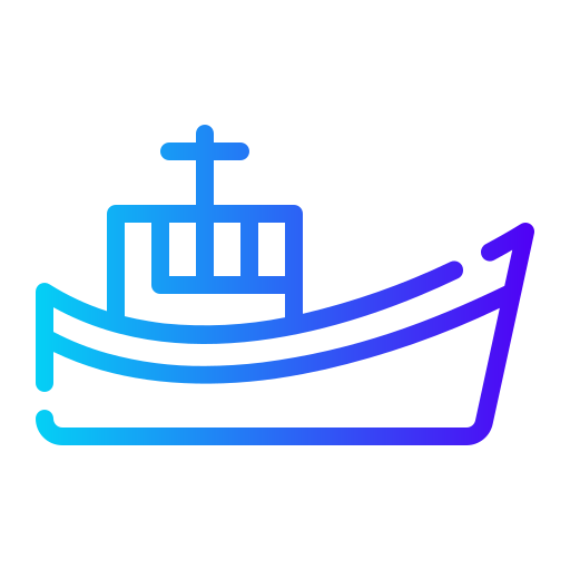 Fishing boat Super Basic Rounded Gradient icon