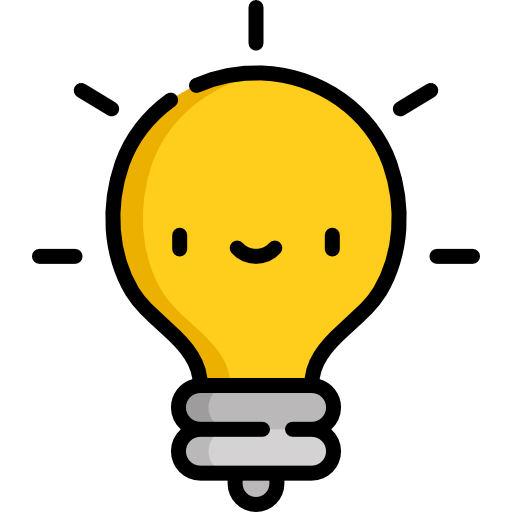 Light bulb Kawaii Lineal color icon