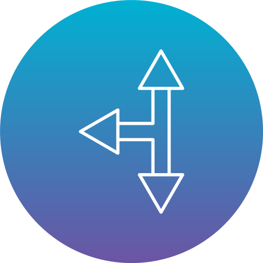 T junction Generic Flat Gradient icon