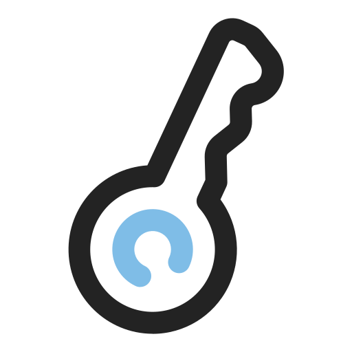 Key Generic Outline Color icon