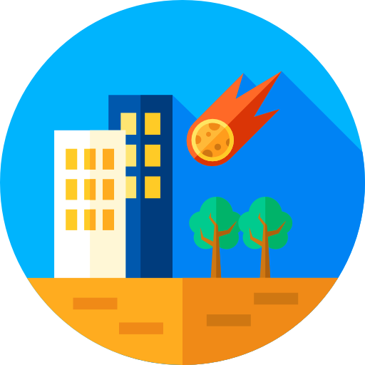 Meteor Flat Circular Flat icon