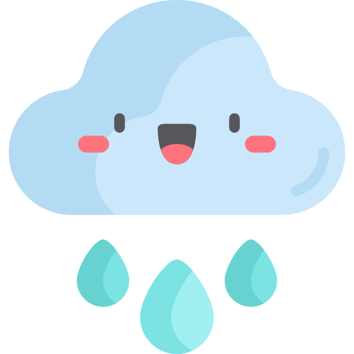 Rain Kawaii Flat icon