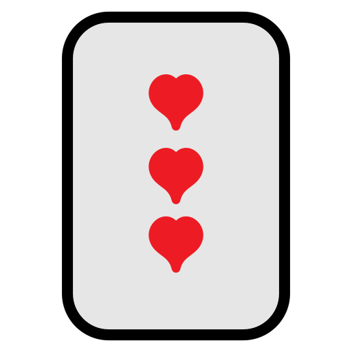 tres de corazones icono gratis