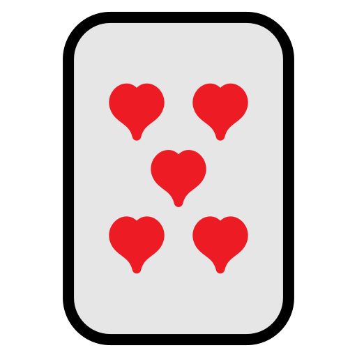 cinco de corazones icono gratis