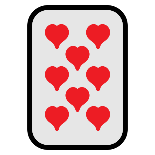 ocho de corazones icono gratis