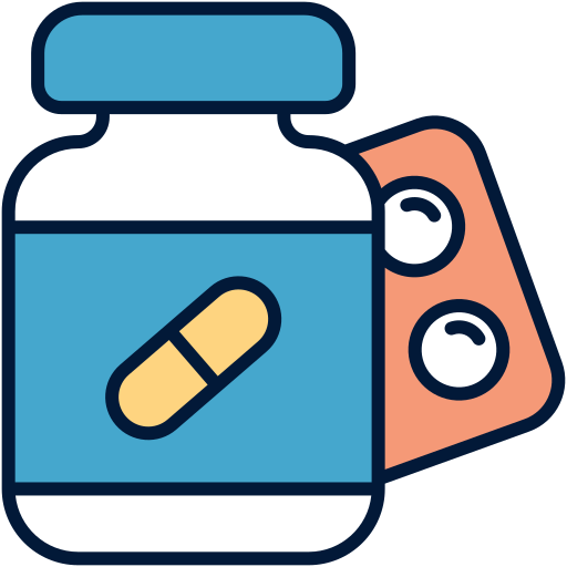 Pills Generic Outline Color icon