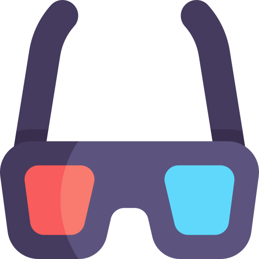 3d glasses Kawaii Flat icon